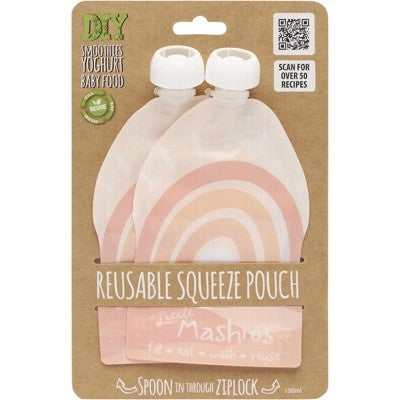 Little Mashies - Reusable Food Pouches - Rainbow (2 x 130ml)