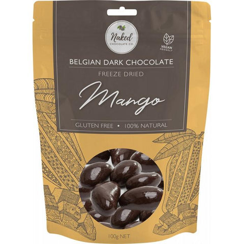 Naked Chocolate Co - Dark Chocolate Freeze Dried Mango (100g)