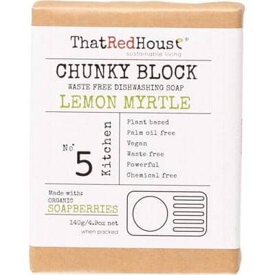 That Red House - Chunky Block Dishwashing Soap - Lemon Myrtle (140g)