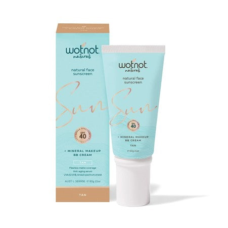 WOTNOT- Natural Face Sunscreen Tinted BB Cream SPF 40 - Tan/Dark (60g)
